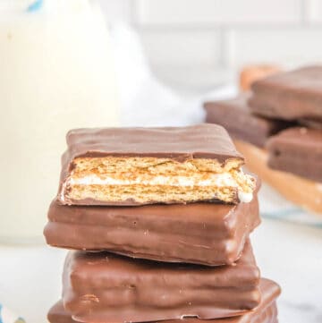 copycat Girl Scout S'mores cookies and milk.