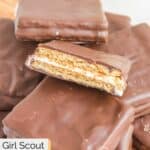 a pile of copycat Girl Scout s'mores cookies.