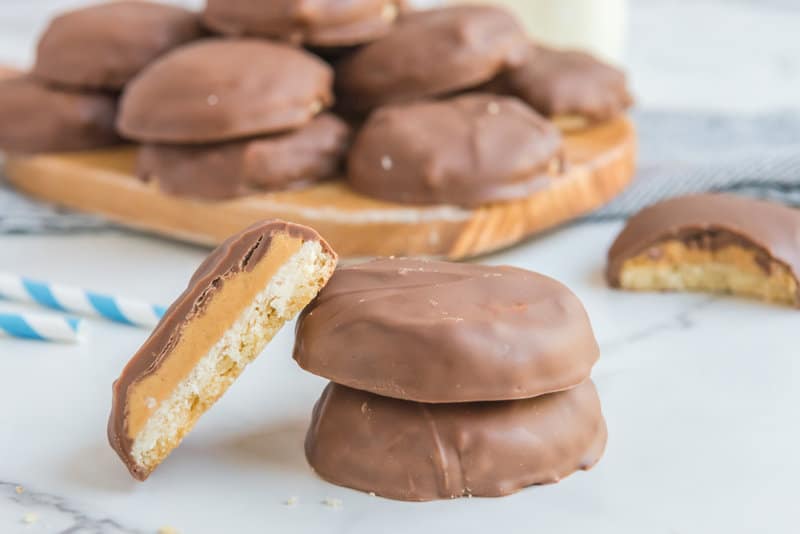 copycat Girl Scout Tagalongs and one cut in half.