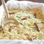 kitty litter cake in a pan.