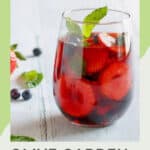 copycat Olive Garden berry sangria in a stemless wine glass.