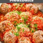 homemade Olive Garden meatballs in marinara sauce.