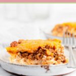 sour cream noodle bake serving on a plate.