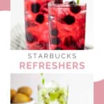 two Starbucks refreshers drinks.