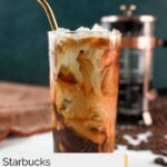 homemade Starbucks vanilla sweet cream cold brew and a French press.
