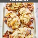 homemade Texas Roadhouse roadkill on a long platter.