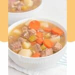 a bowl of homemade Campbell's vegetable beef soup.