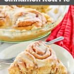 slice of homemade Cracker Barrel cinnamon roll pie.