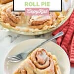 homemade Cracker Barrel cinnamon roll pie with icing.