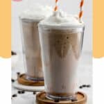 two homemade Dunkin coffee coolatta drinks.