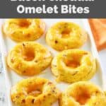 homemade Dunkin Donuts bacon cheddar omelet bites on a tray.