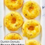 overhead view of six homemade Dunkin omelet bites.