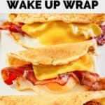 several homemade Dunkin pancake wake up wraps.