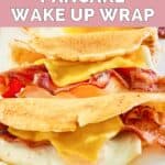 two homemade Dunkin pancake wake up wraps.