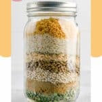 friendship soup mix in a mason jar.