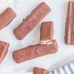 homemade kit kat candy bars on parchment paper.