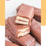 closeup of homemade Kit Kat candy bars.