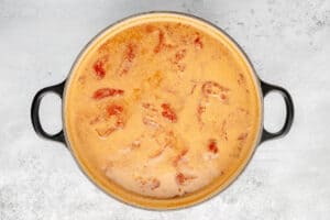 Luby's tortilla soup in a Dutch oven.