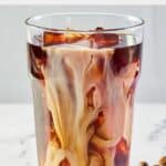 homemade McDonald's iced coffee with half and half.