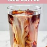 homemade McDonald's iced coffee before stirring in the cream.