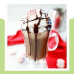 homemade McDonald's peppermint mocha in a glass mug.