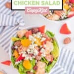 two bowls of homemade O'Charley's California chicken salad.