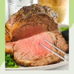 rib roast with a slice cut from it.