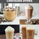 four homemade Starbucks chocolate drinks.