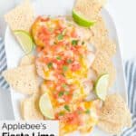 Overhead view of homemade Applebee's fiesta lime chicken on a platter.