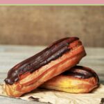 eclairs with chocolate topping.