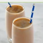 Colorado Bulldog cocktail in two glasses with blue straws.