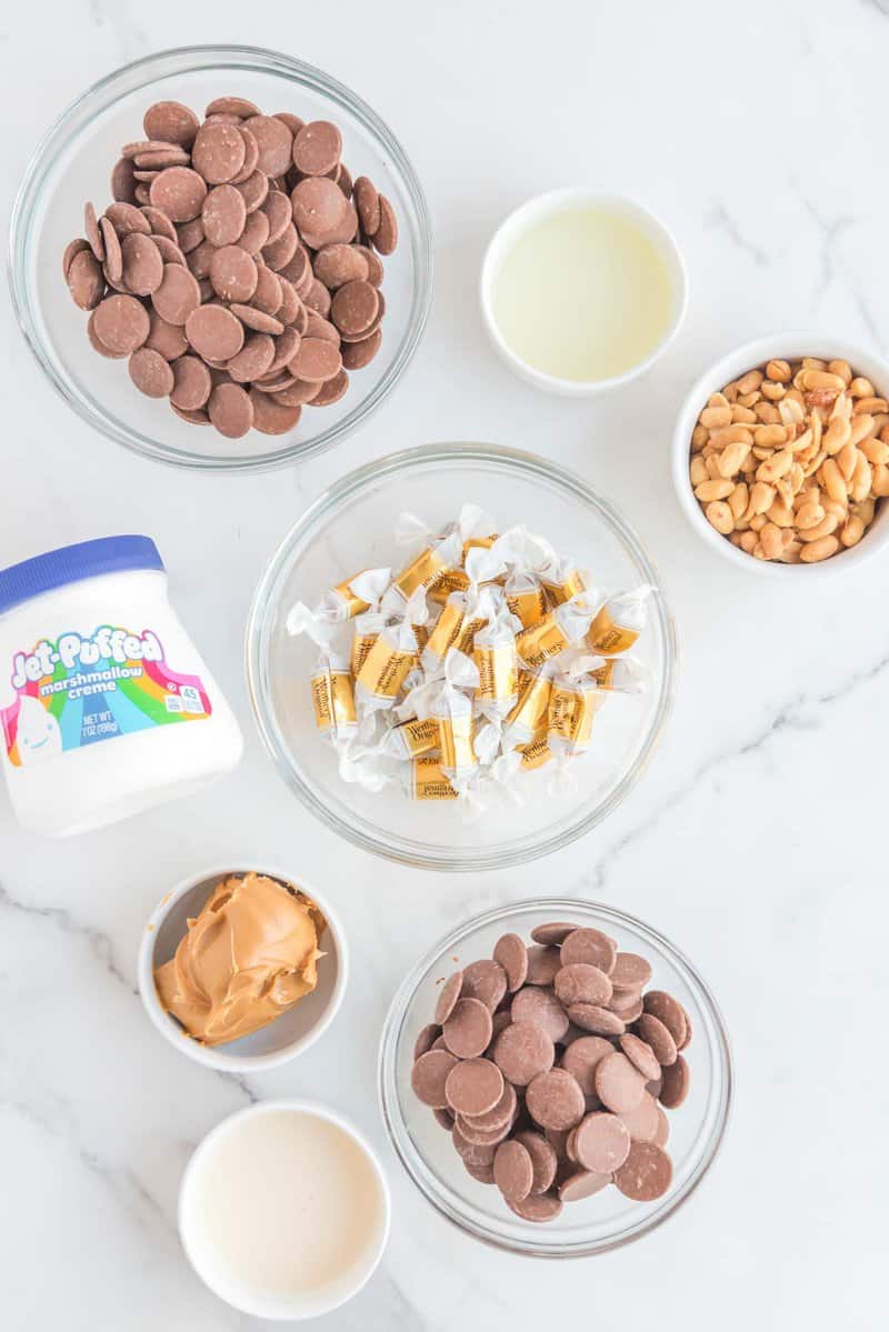 homemade snickers candy bars ingredients.