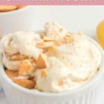 homemade Magnolia Bakery banana pudding in a white dish.