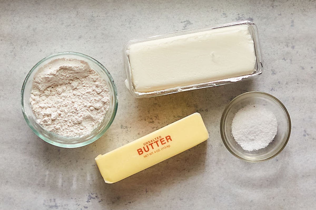 ingredients for Martha Stewart pie crust.