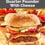 homemade McDonald's smoky BLT quarter pounder with cheese on a serving board.