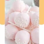 Homemade Starbucks cake pops piled on a plate.