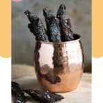 A cup of homemade teriyaki beef jerky.