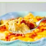 A spoonful of twice baked cauliflower.