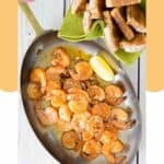 Homemade Bubba Gump shrimp in a pan.