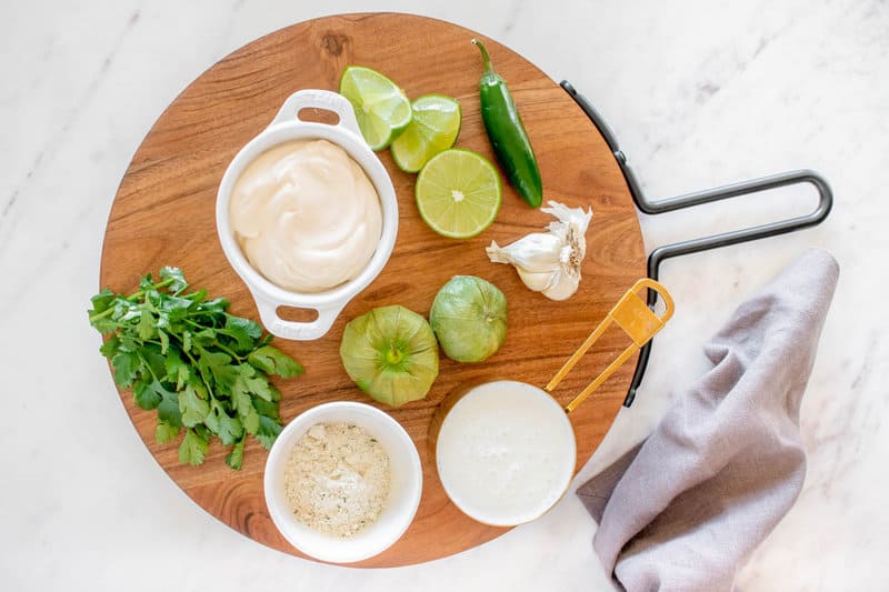 Copycat Cafe Rio tomatillo dressing ingredients.