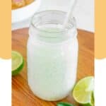 A jar of homemade Cafe Rio tomatillo dressing.