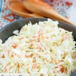 Homemade Captain D's coleslaw in a black bowl.