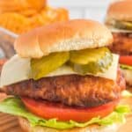 Copycat Chick Fil A spicy deluxe chicken sandwich.