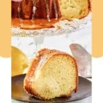 Slice of cream cheese coffee cake on a plate.