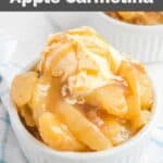 Homemade Olive Garden apple carmelina in a white bowl.