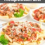 Homemade Olive Garden Neapolitan ziti on three plates.