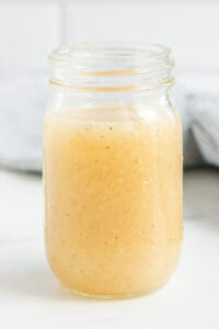 Copycat Panera fuji apple salad dressing in a mason jar.