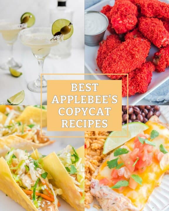 Collage of copycat Applebee's recipes.