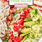Overhead view of homemade Hollywood Brown Derby cobb salad.