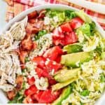 Overhead view of homemade Brown Derby cobb salad.